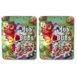 Chocolate Mud & Bugs 3.5g Mylar Bags, Premium Foil Packaging for Edible Products