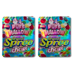 Puff Mallow 3.5g Mylar Bags, Original Spree Chewi Packaging