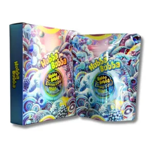 Hubba Bubba Blue Raspberry 3.5g Mylar Bags With Boxes