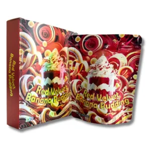Red Velvet Banana Pudding 3.5g Mylar Bags With Boxes